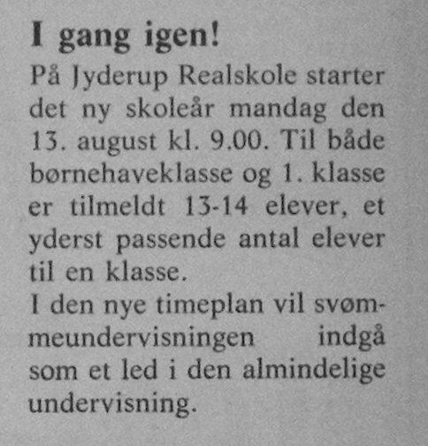 Avisartikel Jyderup Posten 9 august 1973